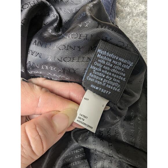 Marc Anthony Puffer Vest Jacket MENS SIZE LARGE navy full zip poly fill classic - Picture 13 of 13